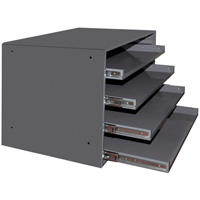 Casiers pour boîtes &agrave; compartiments, Acier, 4 compartiments, 20" la x 15-3/4" p, 15" h, Gris Pryde Industrial Inc.