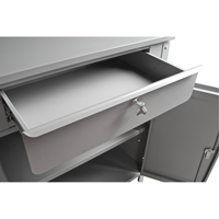 Cabinet Style Shop Desk, 34-1/2" W x 30" D x 53" H, Grey Pryde Industrial Inc.