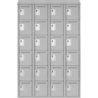 Clean Line Lockerette , 6 -tier, Bank of 4, 48" x 18" x 78", Steel, Grey, Rivet (Assembled) Pryde Industrial Inc.