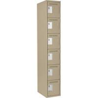 Petits casiers Clean Line, 6 niveaux, 12" x 18" x 72", Acier, Beige, Rivet (assembl&eacute;) Pryde Industrial Inc.