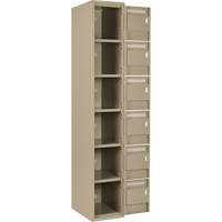 Clean Line Lockerette, 6 -tier, Bank of 4, 48" x 18" x 72", Steel, Beige, Rivet (Assembled) Pryde Industrial Inc.