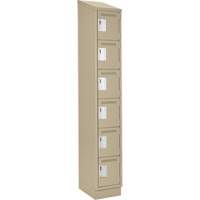 Clean Line Lockerette , 6 -tier, 12" x 18" x 82", Steel, Beige, Rivet (Assembled) Pryde Industrial Inc.