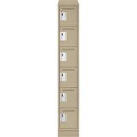 Clean Line Lockerette , 6 -tier, 12" x 18" x 82", Steel, Beige, Rivet (Assembled) Pryde Industrial Inc.