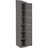 Clean Line Lockerette, 6 -tier, Bank of 4, 48" x 18" x 78", Steel, Charcoal, Rivet (Assembled) Pryde Industrial Inc.