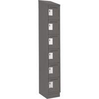 Clean Line Lockerette, 6 -tier, 12" x 18" x 82", Steel, Charcoal, Rivet (Assembled) Pryde Industrial Inc.