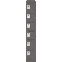 Clean Line Lockerette, 6 -tier, 12" x 18" x 82", Steel, Charcoal, Rivet (Assembled) Pryde Industrial Inc.