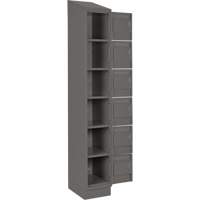 Clean Line Lockerette, 6 -tier, Bank of 4, 48" x 18" x 82", Steel, Charcoal, Rivet (Assembled) Pryde Industrial Inc.