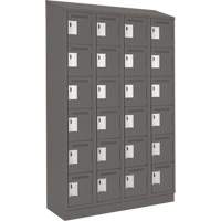 Clean Line Lockerette, 6 -tier, Bank of 4, 48" x 18" x 82", Steel, Charcoal, Rivet (Assembled) Pryde Industrial Inc.