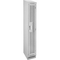 Clean Line Lockers, 12" x 18" x 82", Steel, Grey, Rivet (Assembled), Perforated Pryde Industrial Inc.