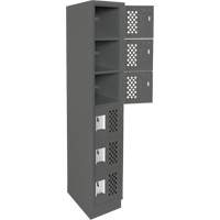 Assembled Lockerettes Clean Line Perforated Economy Lockers, 6 -tier, 18" x 72" x 12", Steel Pryde Industrial Inc.