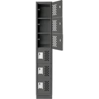 Assembled Lockerettes Clean Line Perforated Economy Lockers, 6 -tier, 18" x 72" x 12", Steel Pryde Industrial Inc.