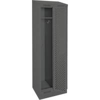 Clean Line Lockers, Bank of 2, 24" x 15" x 82", Steel, Charcoal, Rivet (Assembled), Perforated Pryde Industrial Inc.