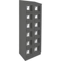 Clean-Line Perforated Lockerette, 6 -tier, Bank of 2, 12" x 72" x 12", Steel Pryde Industrial Inc.