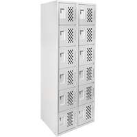 Clean Line Lockerettes, 6 -tier, Bank of 2, 18" x 72" x 12", Steel Pryde Industrial Inc.