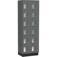 Concorde Heavy-Duty Lockers, 6 -tier, Bank of 2, 24" x 18" x 76", Steel, Charcoal, Welded (Assembled) Pryde Industrial Inc.