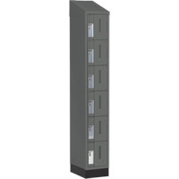 Concorde Heavy-Duty Lockers, 6 -tier, 12" x 18" x 82", Steel, Charcoal, Welded (Assembled) Pryde Industrial Inc.