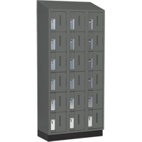 Concorde Heavy-Duty Lockers, 6 -tier, Bank of 3, 36" x 18" x 82", Steel, Charcoal, Welded (Assembled) Pryde Industrial Inc.