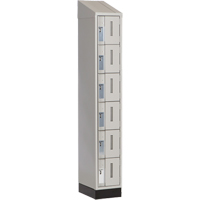 Concorde Heavy-Duty Lockers, 6 -tier, 12" x 18" x 82", Steel, Grey, Welded (Assembled) Pryde Industrial Inc.