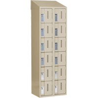 Concorde Heavy-Duty Lockers, 6 -tier, Bank of 2, 24" x 18" x 78", Steel, Beige, Welded (Assembled) Pryde Industrial Inc.