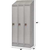 Lockers, Bank of 3, 36" x 18" x 86", Steel, Grey, Knocked Down Pryde Industrial Inc.