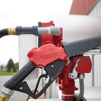 Red Ultra High-Flow Automatic Diesel Spout Nozzle Pryde Industrial Inc.