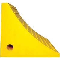 Wheel Chock, Polyurethane, Yellow, 15-1/4" W x 12-1/8" D x 10-3/4" H Pryde Industrial Inc.