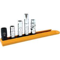 Chrome Finish Socket Set with Rail, 5 Pieces, 1/4" Drive Size Pryde Industrial Inc.
