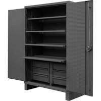 Armoire tr&egrave;s robuste avec tablettes coulissantes, Acier, 4 Tablettes, 78" h x 48" la x 24" P, Gris Pryde Industrial Inc.