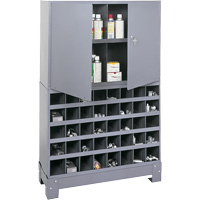 Modular Small Parts Storage Unit, Steel, 0 Drawers, 33-3/4" x 12-1/4" x 53-1/2", Grey Pryde Industrial Inc.
