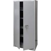 Storage Cabinet, Steel, 4 Shelves, 66" H x 30" W x 15" D, Grey Pryde Industrial Inc.