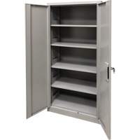 Armoire de rangement, Acier, 4 Tablettes, 78" h x 36" la x 24" P, Gris Pryde Industrial Inc.