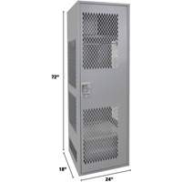 Casier pour &eacute;quipement avec porte, Acier, 24" la x 18" p x 72" h, Gris Pryde Industrial Inc.