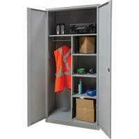 Combination Storage Cabinet, 36" W x 18" D x 72" H, Grey Pryde Industrial Inc.