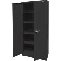 Storage Cabinet, Steel, 4 Shelves, 66" H x 30" W x 15" D, Black Pryde Industrial Inc.
