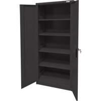 Storage Cabinet, Steel, 4 Shelves, 66" H x 30" W x 15" D, Black Pryde Industrial Inc.