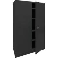 Armoire d'entreposage, Acier, 4 Tablettes, 78" h x 48" la x 24" P, Noir Pryde Industrial Inc.