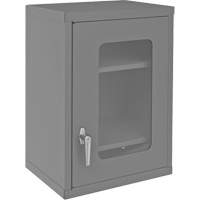 Armoire de rangement murale avec portes transparentes, 26-15/16" h x 18-1/8" la x 13-11/16" p, 2 tablettes, Acier, Gris Pryde Industrial Inc.