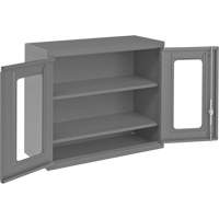 Armoire de rangement murale avec portes transparentes, 26-15/16" h x 29-7/8" la x 13-11/16" p, 2 tablettes, Acier, Gris Pryde Industrial Inc.