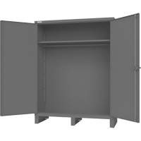 Armoire avec barre de suspension et portes encastr&eacute;es standards, Acier, 78" h x 60" la x 24" P, Gris Pryde Industrial Inc.