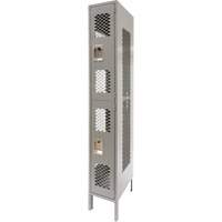 Casiers ventil&eacute;s, 2 niveaux, 12" x 18" x 78", Acier, Gris, D&eacute;mont&eacute;, Perfor&eacute; Pryde Industrial Inc.
