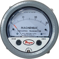 605 Series Magnehelic&reg; Differential Pressure Gauge & Indicating Transmitter, 4" , 0 - 30 in. w.c., Panel Mount, Analogue Pryde Industrial Inc.