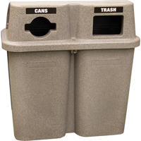 Contenants de recyclage Bullseye, Bord de rue, Plastique, 2 x 22 gal. US Pryde Industrial Inc.