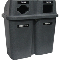 Contenants de recyclage Bullseye, Bord de rue, Plastique, 2 x 22 gal. US Pryde Industrial Inc.
