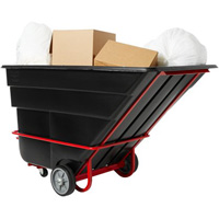Tilt Truck, Black Recycled Plastic, 1/2 cu.yd., 1400 lbs. Load Capacity Pryde Industrial Inc.