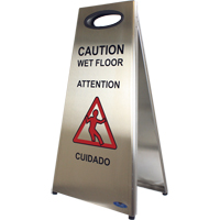 "Wet Floor" Sign, Trilingual With Pictogram Pryde Industrial Inc.