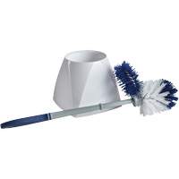 Brosse &agrave; cuvettes avec lave-rebord et valet, 15" l, Soies Synth&eacute;tique, Blanc Pryde Industrial Inc.