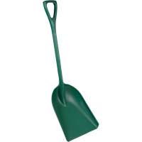 One-Piece Metal Detectable Shovel, 13-3/4" x 17" Blade, 42-1/2" Length, Plastic, Green Pryde Industrial Inc.