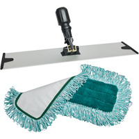 Dust Mop Pad & Frame, Hook and Loop Style, Polyester, 18" L x 5-3/4" W Pryde Industrial Inc.