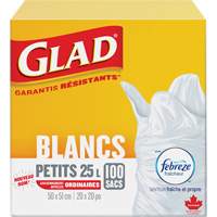 Small 25L Febreze Garbage Bags, Regular, 20" W x 20" L, White Pryde Industrial Inc.