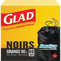 90L Garbage Bags, Regular, 30" W x 33" L, Black Pryde Industrial Inc.